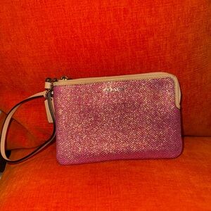 Coach Glittery Pink Wristlet